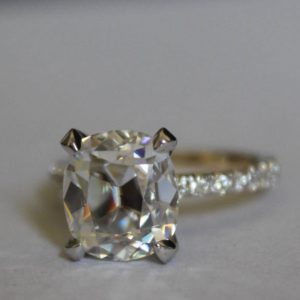 Rare Art Deco Diamond Halo Engagement Ring - 1.55 Carat - Handcrafted Platinum with Engravings - Circa 1920