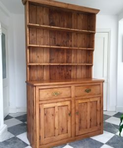 ANTIQUE COUNTRY PINE OPEN DRESSER