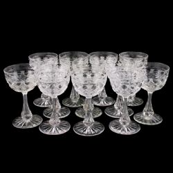 EIGHT EDWARDIAN DESSERT WINE GLASSES