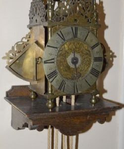 17TH CENTURY LANTERN WALL CLOCK, WILLIAM CAM LONDON.