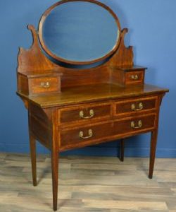 INLAID MAHOGANY DRESSING TABLE CIRCA 1900